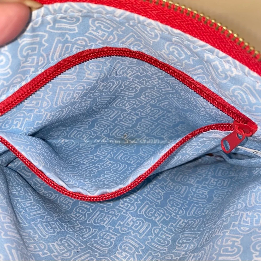 Red St Louis Cardinals MLB Crossbody Purse Bag Detachable Strap Gold Hardware - Picture 9 of 13